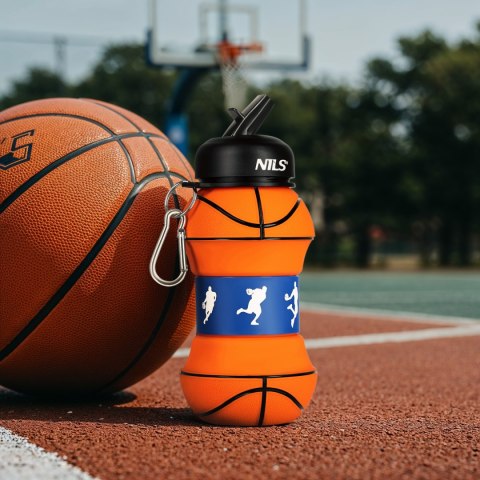 NC4104 BUTELKA SPORTOWA SKŁADANA 550ML BASKETBALL NILS NC4104 BUTELKA SPORTOWA SKŁADANA 550ML BASKETBALL NILS