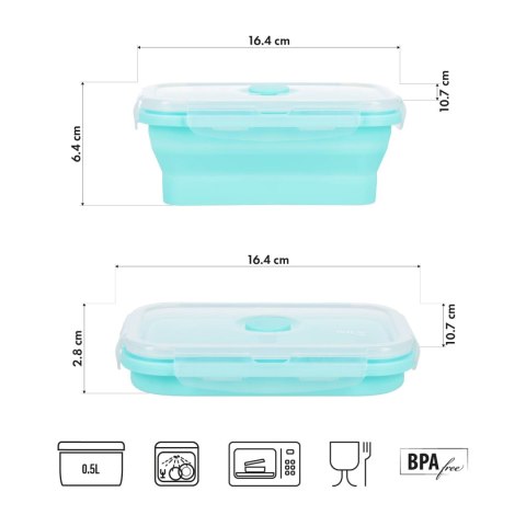 NC4105 POJEMNIK/LUNCH BOX SKŁADANY MIĘTOWY 500ML NILS CAMP NC4105 POJEMNIK/LUNCH BOX SKŁADANY MIĘTOWY 500ML NILS CAMP
