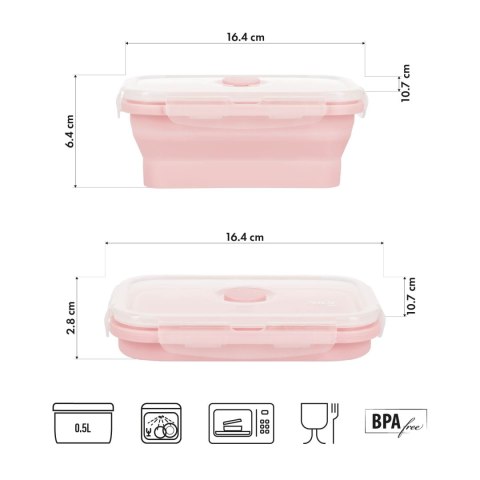 NC4105 POJEMNIK/LUNCH BOX SKŁADANY RÓŻOWY 500ML NILS CAMP NC4105 POJEMNIK/LUNCH BOX SKŁADANY RÓŻOWY 500ML NILS CAMP