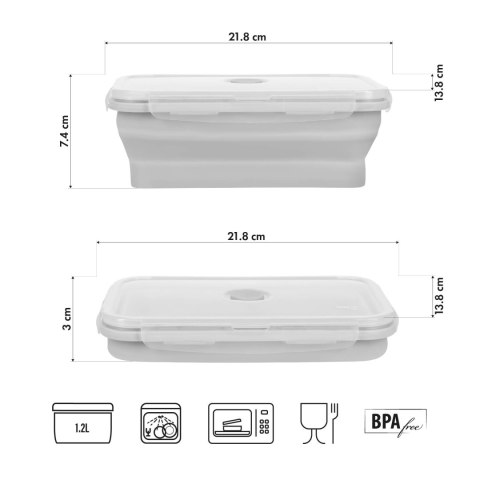 NC4105 POJEMNIK/LUNCH BOX SKŁADANY SZARY 1200ML NILS CAMP NC4105 POJEMNIK/LUNCH BOX SKŁADANY SZARY 1200ML NILS CAMP