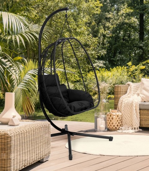 Fotel Kokon wiszący wolnostojący bujany ogrodowy do 120 kg + poduszki MultiGarden Fotel Kokon wiszący wolnostojący bujany ogrodowy do 120 kg + poduszki MultiGarden
