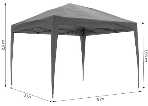 Namiot pawilon ogrodowy 3x3 m rozkładany automatycznie daszek do ogrodu na taras MultiGarden Namiot pawilon ogrodowy 3x3 m rozkładany automatycznie daszek do ogrodu na taras MultiGarden