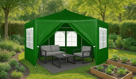 Namiot pawilon ogrodowy handlowy 2x2x2 m z oknami zielony MultiGarden Namiot pawilon ogrodowy handlowy 2x2x2 m z oknami zielony MultiGarden