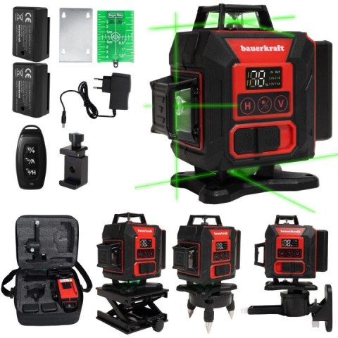 Poziomica laserowa płaszczyznowa zielony laser krzyżowy 360° 4D 16 linii Poziomica laserowa płaszczyznowa zielony laser krzyżowy 360° 4D 16 linii