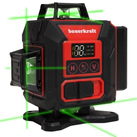 Poziomica laserowa płaszczyznowa zielony laser krzyżowy 360° 4D 16 linii Poziomica laserowa płaszczyznowa zielony laser krzyżowy 360° 4D 16 linii