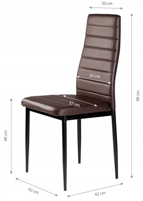 Zestaw krzeseł do jadalni salonu z ekoskóry 4 sztuki wysokie oparcie brązowe ModernHome Zestaw krzeseł do jadalni salonu z ekoskóry 4 sztuki wysokie oparcie brązowe ModernHome