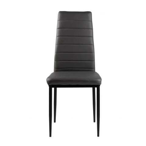 Zestaw krzeseł do jadalni salonu z ekoskóry 4 sztuki wysokie oparcie szare ModernHome Zestaw krzeseł do jadalni salonu z ekoskóry 4 sztuki wysokie oparcie szare ModernHome