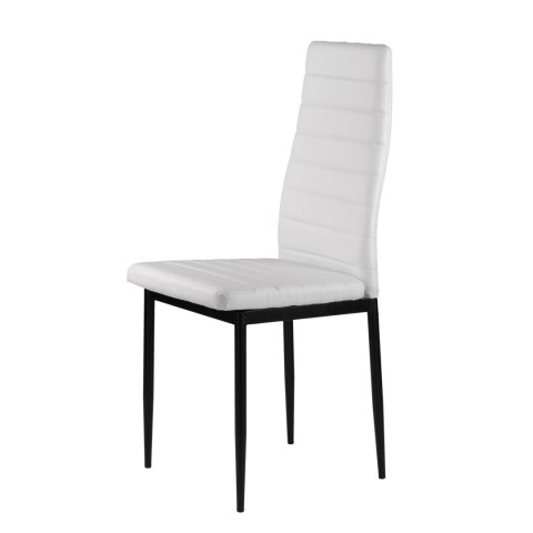 Zestaw krzeseł do jadalni salonu z krzesło ekoskóry 4 sztuki wysokie oparcie białe ModernHome Zestaw krzeseł do jadalni salonu z krzesło ekoskóry 4 sztuki wysokie oparcie białe ModernHome