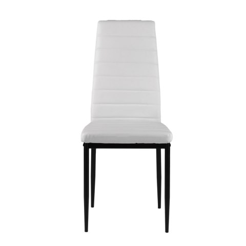 Zestaw krzeseł do jadalni salonu z krzesło ekoskóry 4 sztuki wysokie oparcie białe ModernHome Zestaw krzeseł do jadalni salonu z krzesło ekoskóry 4 sztuki wysokie oparcie białe ModernHome