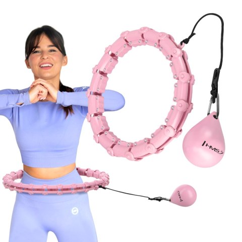 HHW02 HULA HOP LIGHT PINK Z WYPUSTKAMI I OBCIĄŻNIKIEM HMS HHW02 HULA HOP LIGHT PINK Z WYPUSTKAMI I OBCIĄŻNIKIEM HMS