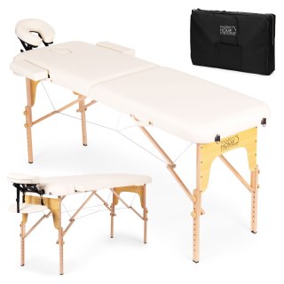 Drewniany stół do masażu i rehabilitacji 2-segmentowy składany w walizkę + torba ModernHome