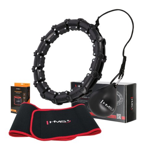 ZESTAW HULA HOP HHW02 BLACK Z WYPUSTKAMI I OBCIĄŻNIKIEM HMS + PAS BR163 RED ZESTAW HULA HOP HHW02 BLACK Z WYPUSTKAMI I OBCIĄŻNIKIEM HMS + PAS BR163 RED