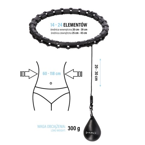 ZESTAW HULA HOP HHW02 BLACK Z WYPUSTKAMI I OBCIĄŻNIKIEM HMS + PAS BR163 RED ZESTAW HULA HOP HHW02 BLACK Z WYPUSTKAMI I OBCIĄŻNIKIEM HMS + PAS BR163 RED