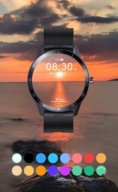SMARTWATCH MĘSKI G. Rossi SW018-1 silver/black (sg012a) WŁASNE TARCZE