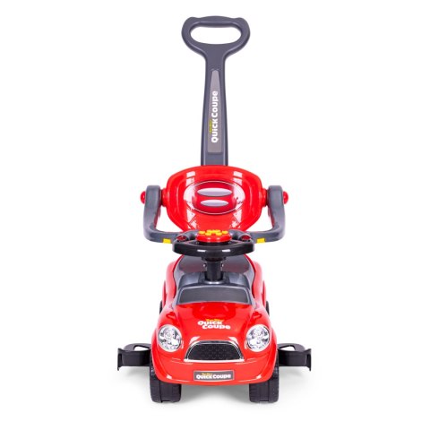 Jeździk autko chodzik pchacz skrętne koła rączka dźwięki - czerwone
