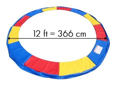Osłona sprężyn do trampoliny 12 ft miękka mata ochronna 366-374 cm kolorowa