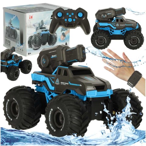 Samochód RC amfibia wodoodporny sterowany gestami ręką + 2 piloty niebieski Samochód RC amfibia wodoodporny sterowany gestami ręką + 2 piloty niebieski