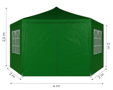 Namiot pawilon ogrodowy handlowy 2x2x2 m z oknami zielony MultiGarden