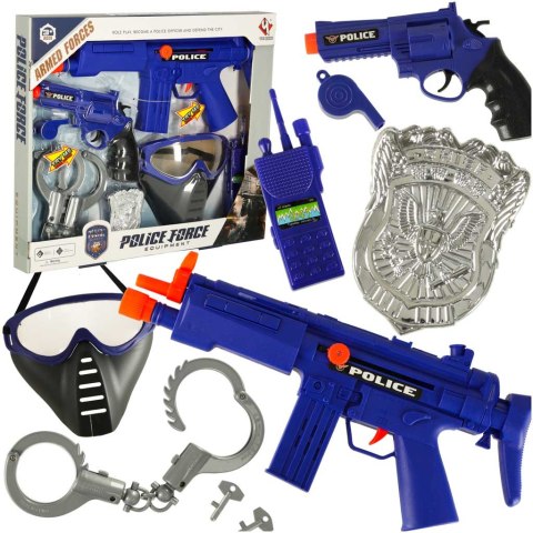 Zestaw policyjny małego policjanta pistolet karabin maska kajdanki akcesoria policyjne Zestaw policyjny małego policjanta pistolet karabin maska kajdanki akcesoria policyjne