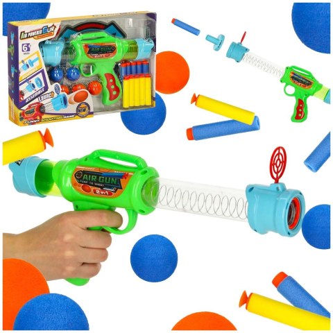 Pistolet wyrzutnia karabin na bezpieczne naboje miękkie kulki piankowe 2w1 Pistolet wyrzutnia karabin na bezpieczne naboje miękkie kulki piankowe 2w1