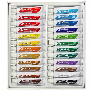 Farby akrylowe w tubkach tubce duży zestaw 24x12ml kolory