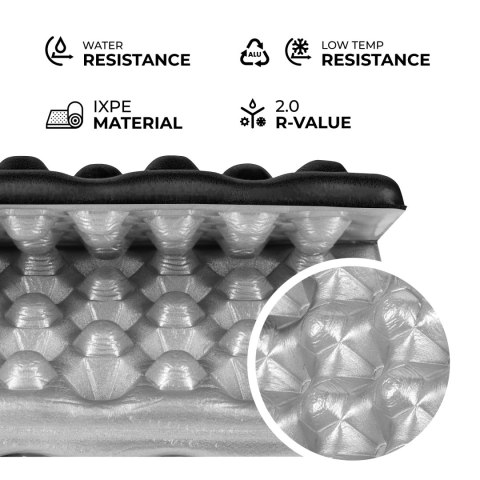 NC17105 KARIMATA KEMPINGOWA DO SIEDZENIA Z PODBICIEM ALUMINIOWYM +IXPE 40 CM CZARNA NILS CAMP