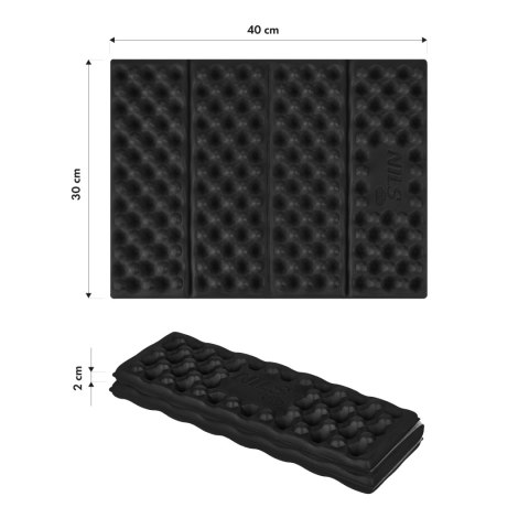 NC17105 KARIMATA KEMPINGOWA DO SIEDZENIA Z PODBICIEM ALUMINIOWYM +IXPE 40 CM CZARNA NILS CAMP