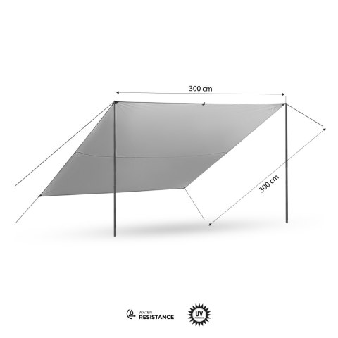 NC17107 TARP PŁACHTA BIWAKOWA KEMPINGOWA 300X300 CM ZIELONA NILS CAMP