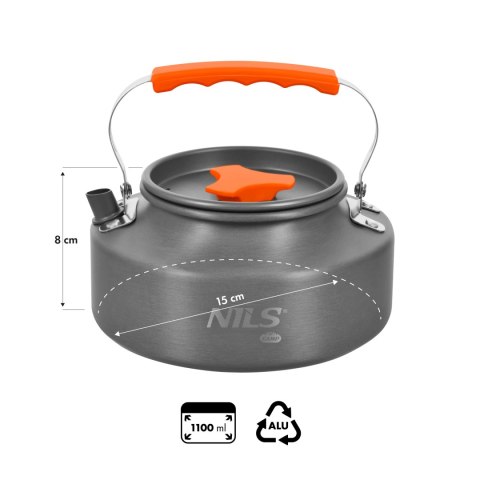 NC17118 CZAJNIK TURYSTYCZNY Z POKRYWKĄ  1,1 L NILS CAMP