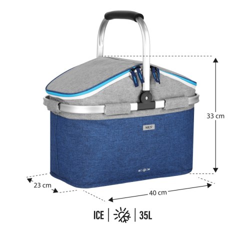 NC2901 TORBA TERMICZNA NIEBIESKA 35L NILS