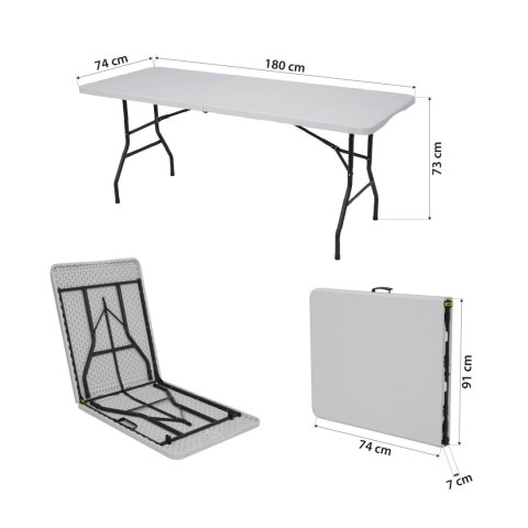 NC1618 STÓŁ TURYSTYCZNY 180 CM BIAŁY NILS CAMP