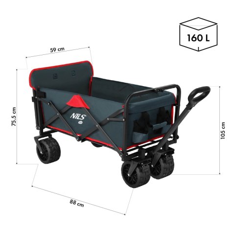 NC2601 WÓZEK ANTRACYT 160L NILS CAMP