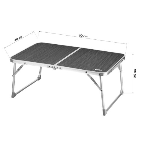 NC3402 STÓŁ TURYSTYCZNY SKŁADANY NISKI CIEMNOSZARY NILS CAMP