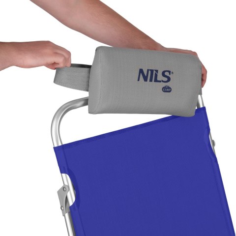 NC3502 KRZESŁO TURYSTYCZNE 2W1 SKŁADANE NIEBIESKO-SZARE NILS CAMP