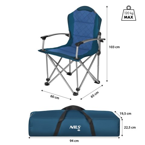 NC3705 KRZESŁO TURYSTYCZNE NIEBIESKIE NILS CAMP