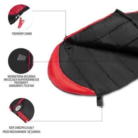 NC2012 CZARNO-CZERWONY ŚPIWÓR NILS CAMP