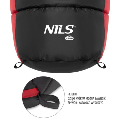 NC2012 CZARNO-CZERWONY ŚPIWÓR NILS CAMP