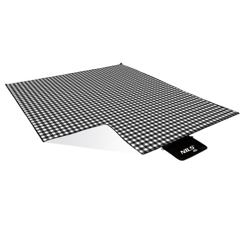 NC2311 KOC PIKNIKOWY BIAŁO-CZARNY 200x200 CM PE + ALU NILS CAMP