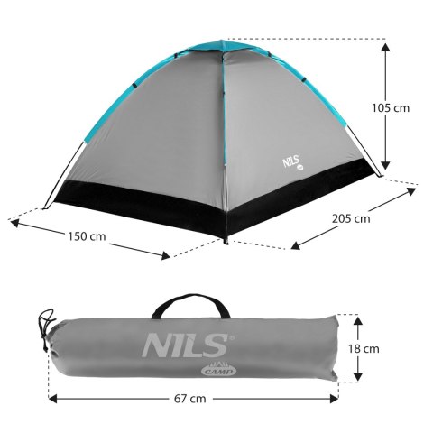 NC3021 NAMIOT KEMPINGOWY SZARY NILS CAMP