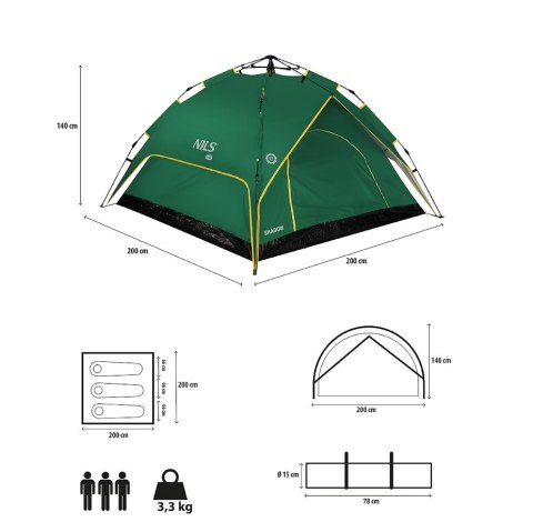 NC7819 ZIELONY NAMIOT SHADOW NILS CAMP