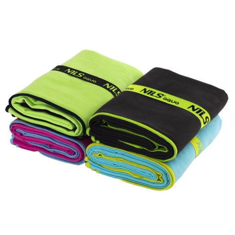 NAR11 CZARNY RĘCZNIK Z MIKROFIBRY 140x70 cm NILS AQUA