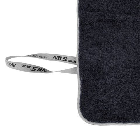 NAR14 RĘCZNIK Z MIKROFIBRY FROTTE CZARNY 160X80cm NILS AQUA