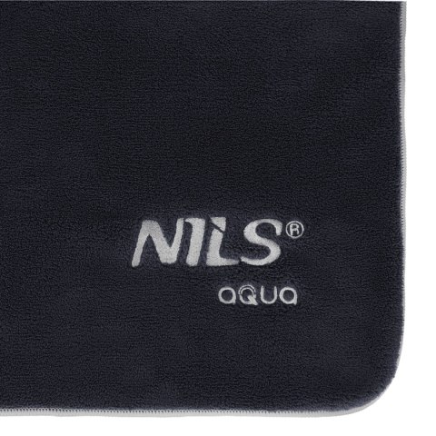 NAR14 RĘCZNIK Z MIKROFIBRY FROTTE CZARNY 160X80cm NILS AQUA