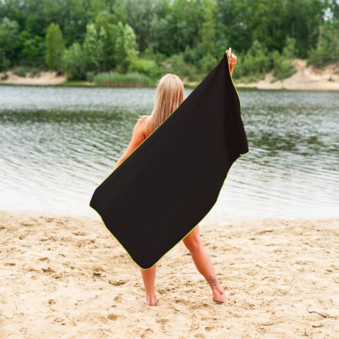 NCR11 RĘCZNIK Z MIKROFIBRY CZARNY 140x70 cm NILS