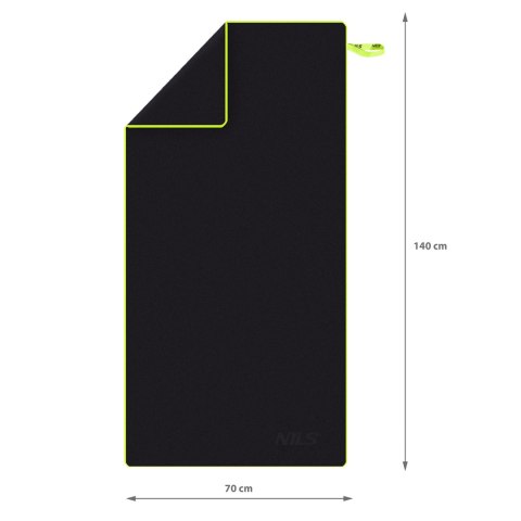 NCR11 RĘCZNIK Z MIKROFIBRY CZARNY 140x70 cm NILS