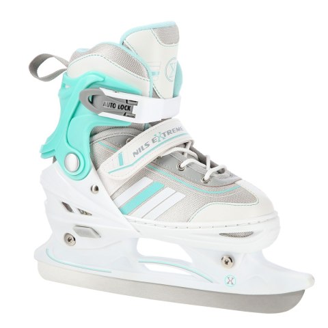NH18191 2w1 BIAŁO-NIEBIESKIE ROZM.M(34-38) ŁYŻWOROLKI Z WYM. PŁ. HOKEJOWĄ NILS EXTREME