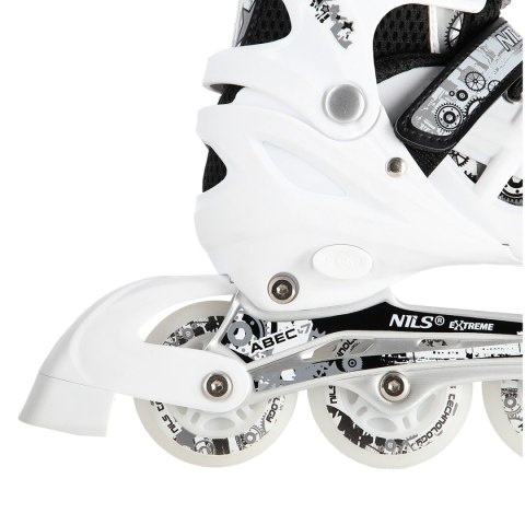 NH10905 4w1 BIAŁE LED ROZM. S(31-34) ŁYŻWOROLKI Z WYM. PŁOZĄ HOKEJOWĄ NILS EXTREME
