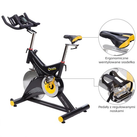 SW7200 ROWER STACJONARNY SPININGOWY Z OPOREM MECHANICZNYM 22KG HMS PREMIUM