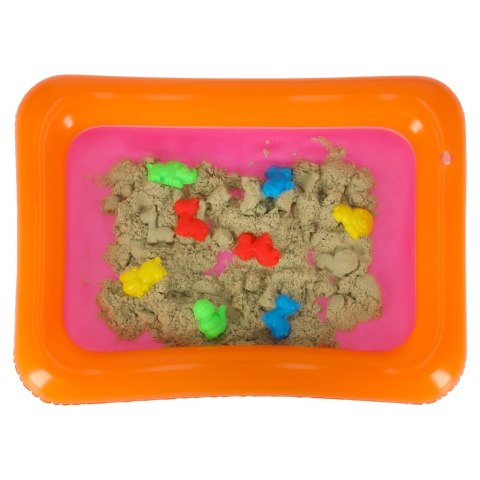 Piasek dla dzieci w wiaderku 1kg foremki beżowy