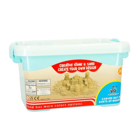 Piasek dla dzieci w wiaderku 1kg foremki różowy Piasek dla dzieci w wiaderku 1kg foremki różowy
